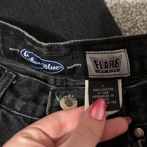 Vintage Anchor Blue Flare Low Rise Black Jeans - Picture 2 of 5